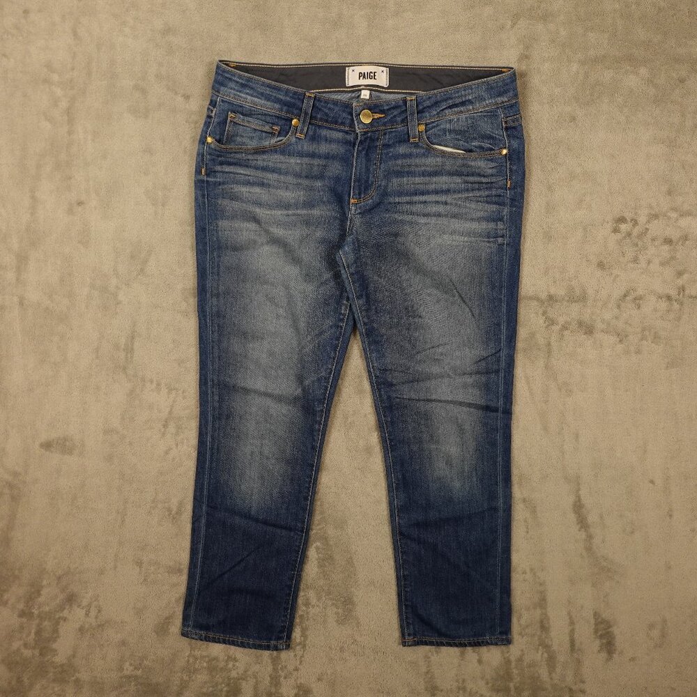Paige jeans James Crop women's 26 blue denim mid rise USA made